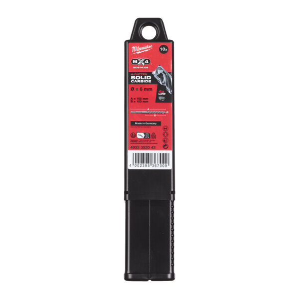 MX4 SDS-Plus - SDS-Plus MX4 Hammerbohrer - 4-Schneiden, 6 x 165 mm - 10 Stück