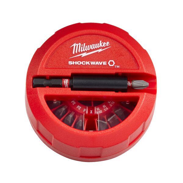 SHOCKWAVE - SHOCKWAVE™ schlagfestes Bit-Set Puck (15-teilig)