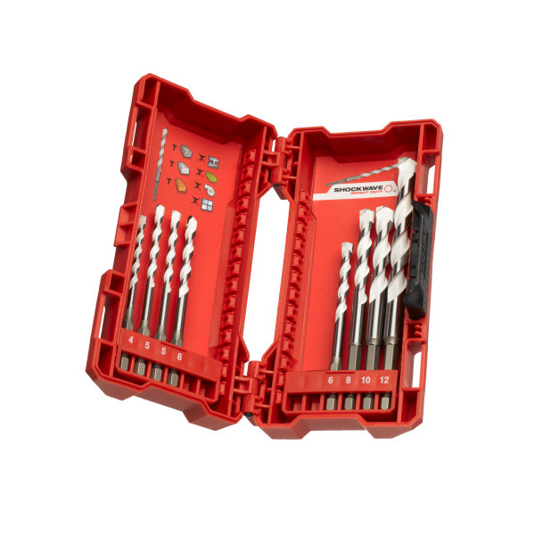 SHOCKWAVE Multimaterial Bohrer 1/4" Hex Kassette 8-teilig