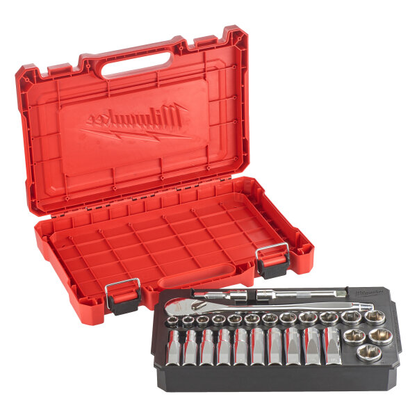 ½″ Ratschen- und Steckschlüsseleinsatz Set metrisch (28-teilig)