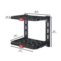 PACKOUT - PACKOUT™ Schienensystem-Set (2 Grundplatten und 2 Wandhalterungen)