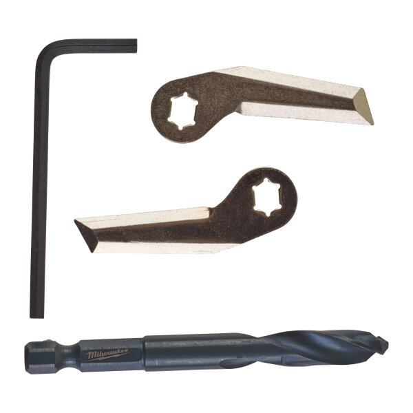 Ersatzmesser und -zentrierbohrer für Kreisschneider (4-teilig)