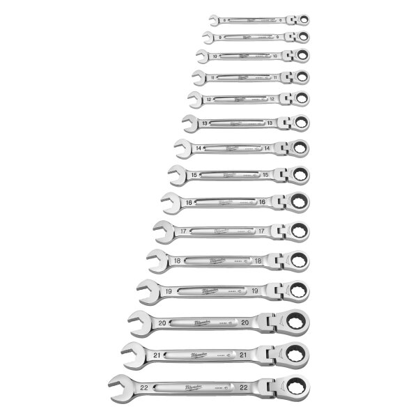 MAX BITE - MAX BITE™ Gelenk-Ratschen-Ring-Maulschlüssel Set metrisch (15-teilig)