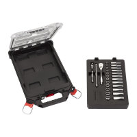 ¼″ Ratschen- und Steckschlüsseleinsatz Set metrisch (28-teilig) im PACKOUT™ Compact Organiser Slim
