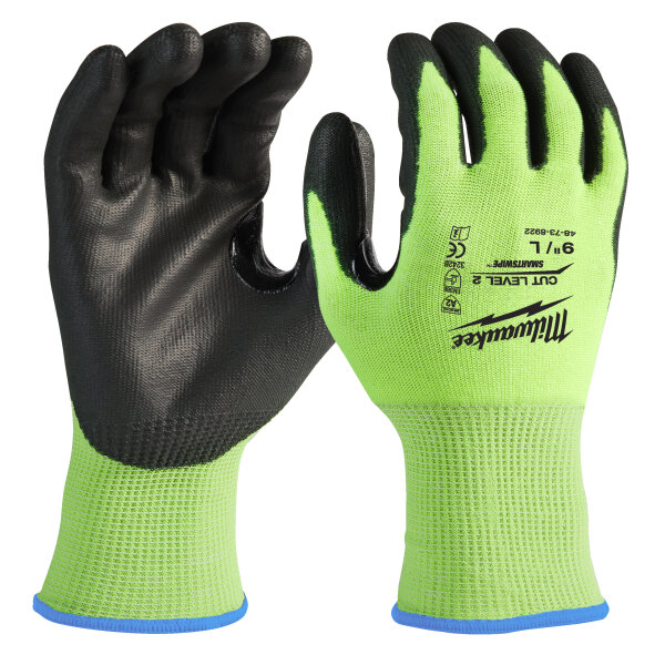HI-VIS - Hi-Vis Schnittschutzhandschuhe Klasse 2/B Größe 7/S - 1 Paar