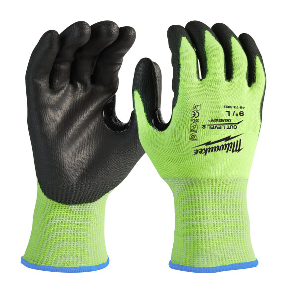 HI-VIS - Hi-Vis Schnittschutzhandschuhe Klasse 2/B Größe 8/M - 1 Paar