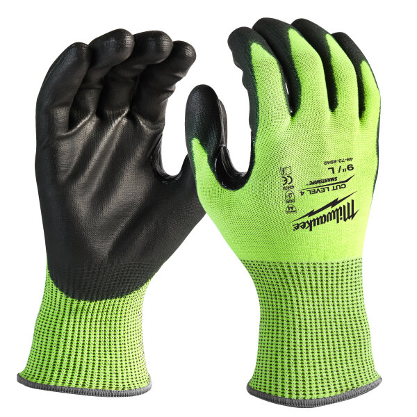 HI-VIS - Hi-Vis Schnittschutzhandschuhe Klasse 4/D Größe 11/XXL - 1 Paar