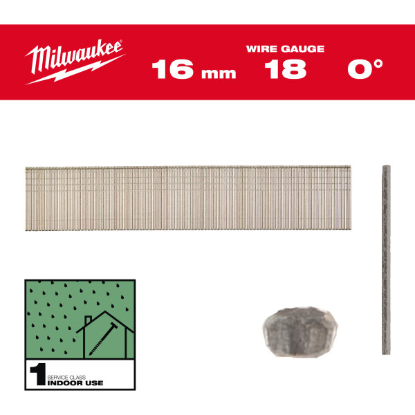 Stauchkopfnägel 18 GA/16 mm Harzbeschichtet / Verzinkt / Sicherheitsklasse - 10.000 Stück