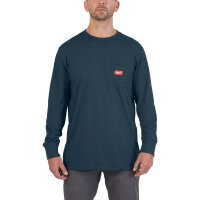 WTLSBLU-M - Arbeits-T-Shirt langarm - blau